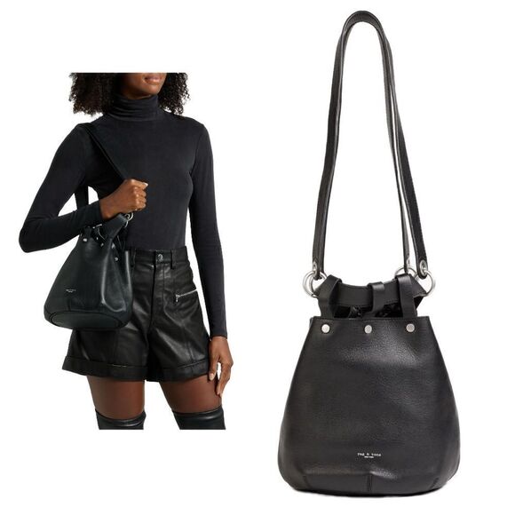 Rag & Bone Leather Studded Bucket Bag - Picture 1 of 11